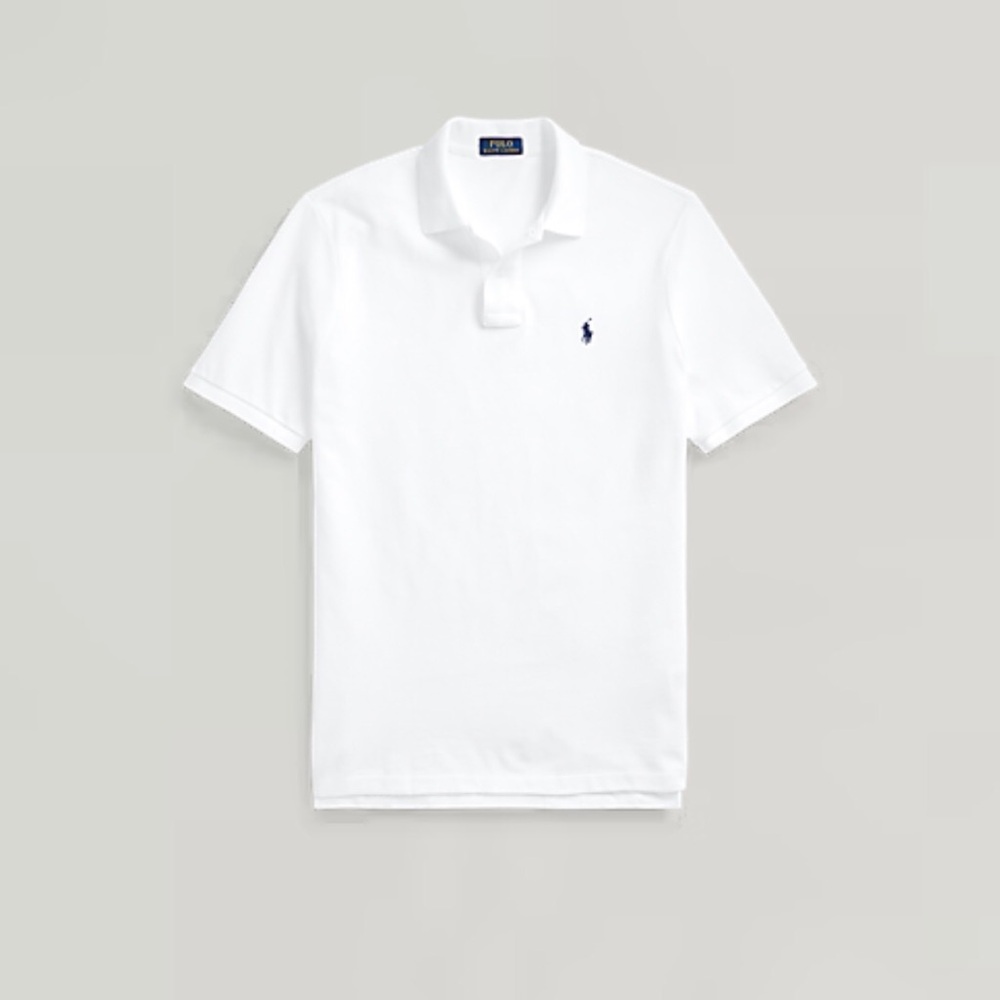 Polo Ralph Lauren The Iconic Classic Fit Mesh Polo White Short Sleeve 100%Cotton